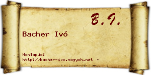 Bacher Ivó névjegykártya