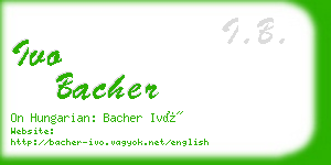 ivo bacher business card